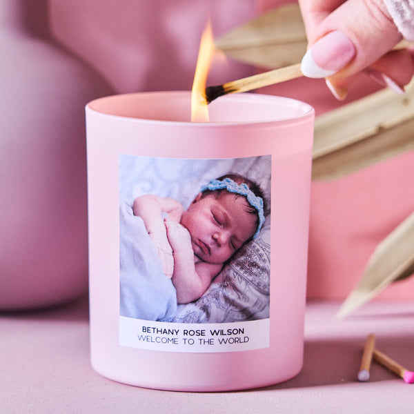 Personalised Baby Gift Photo Candle - Spark More Joy