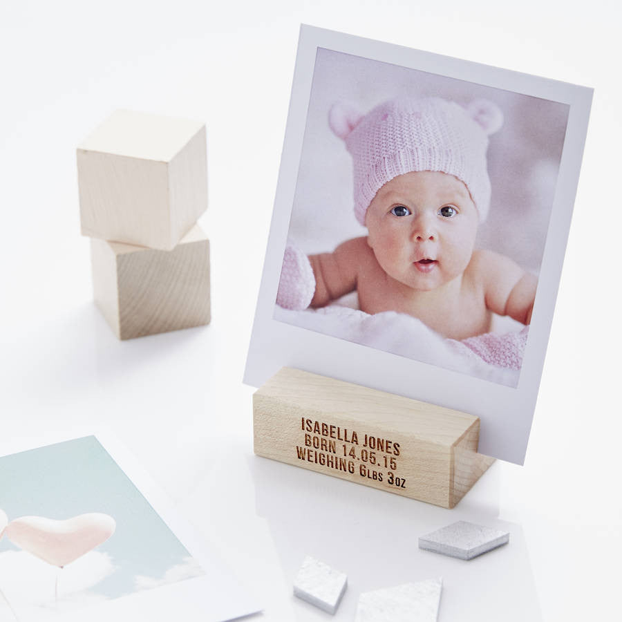 Personalised Baby Girl Photo Block