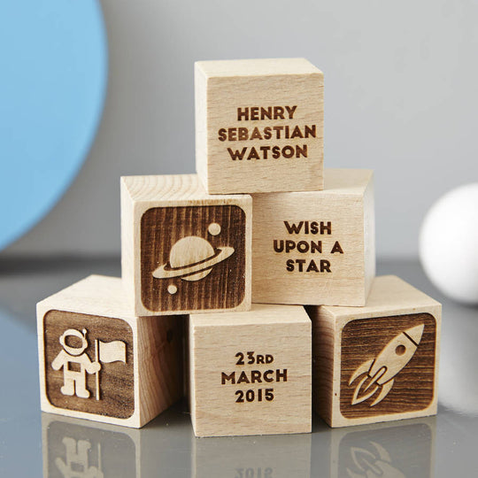 Personalised Baby Keepsake Space Building Block