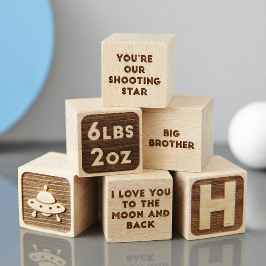 Personalised Baby Keepsake Space Building Block