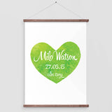 Personalised Baby Watercolour Heart Print