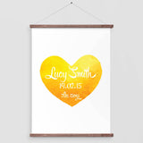 Personalised Baby Watercolour Heart Print