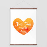 Personalised Baby Watercolour Heart Print