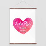 Personalised Baby Watercolour Heart Print