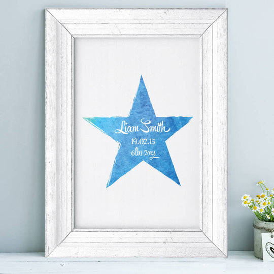 Personalised Baby Watercolour Star Print