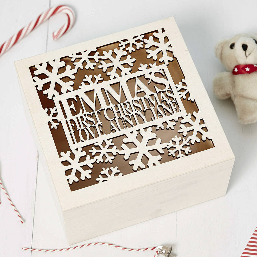 Personalised Babys First Christmas Keepsake Box
