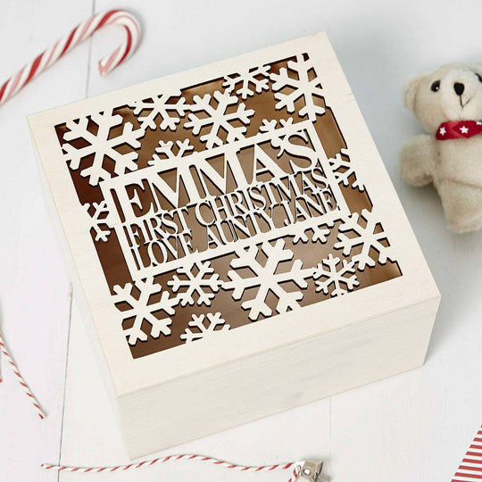Personalised Babys First Christmas Keepsake Box