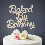 Personalised Baked By Wooden Cake Topper