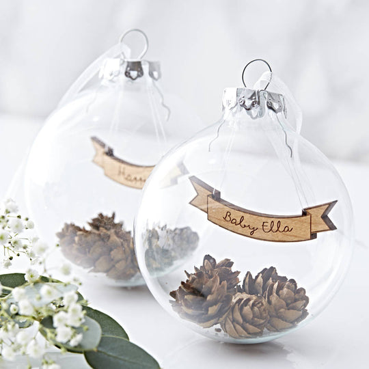 Personalised Banner Pine Cone Bauble