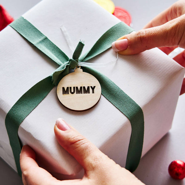 Personalised Bauble Wooden Christmas Gift Tag