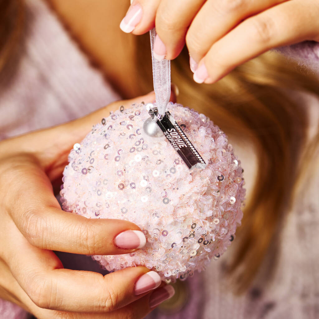 Personalised Beaded Christmas Bauble