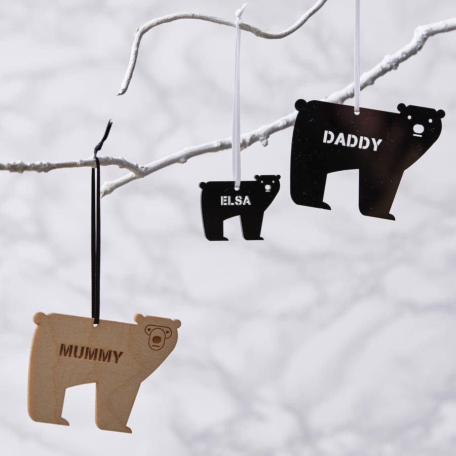 Personalised Bear Christmas Decoration