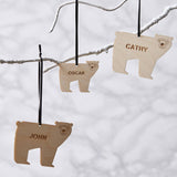 Personalised Bear Wooden Christmas Decoration