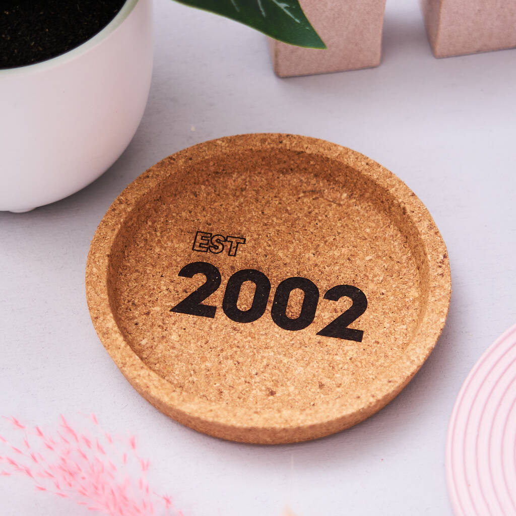 Personalised Birth Year Cork Coaster