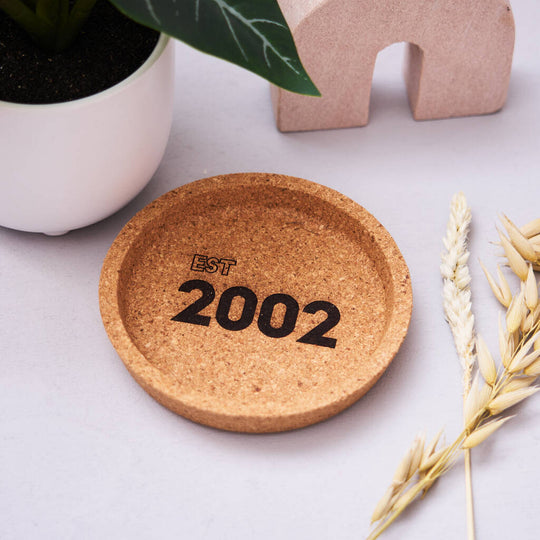 Personalised Birth Year Cork Coaster