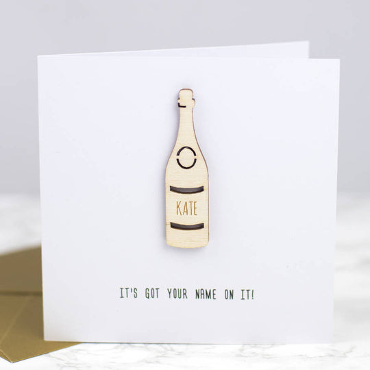 Personalised Birthday Bubbly Keepsake Card