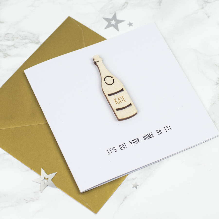 Personalised Birthday Bubbly Keepsake Card