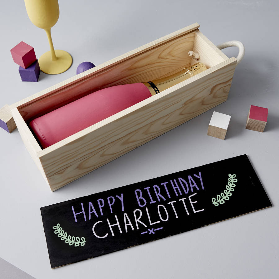 Personalised Blackboard Birthday Bottle Box