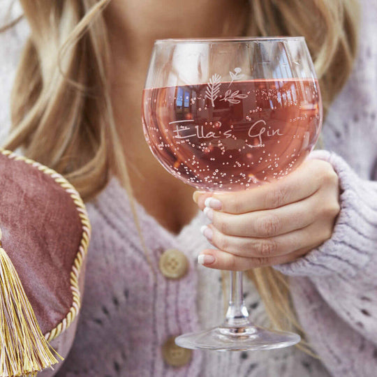 Botanical Personalised Gin Glass