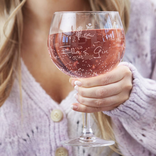 Botanical Personalised Gin Glass