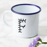 Personalised Botanical Initial Enamel Mug