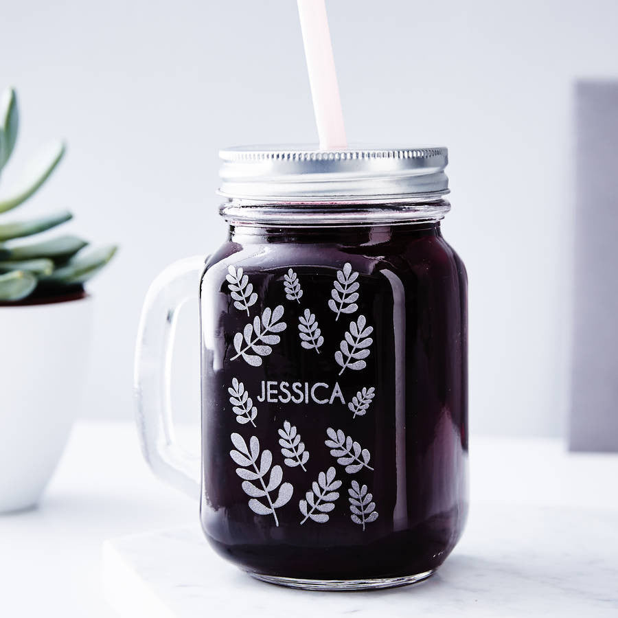 Personalised Botanical Mason jar