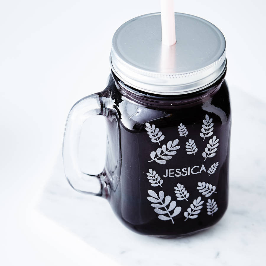 Personalised Botanical Mason jar