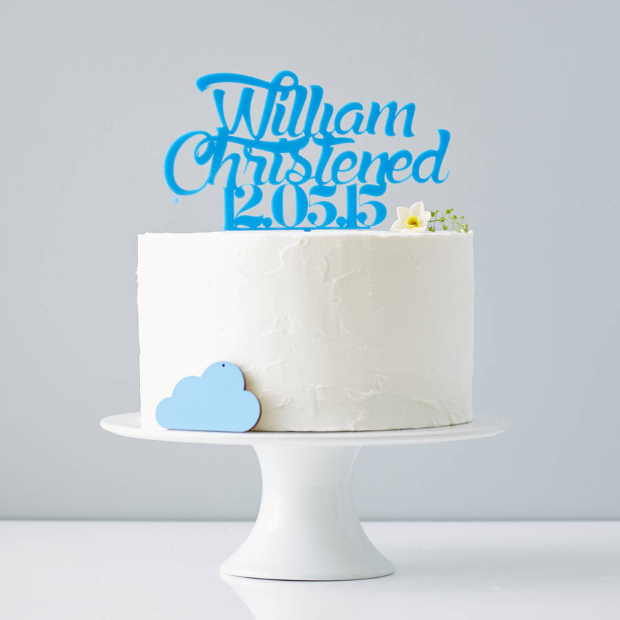 Personalised Boys Christening Cake Topper