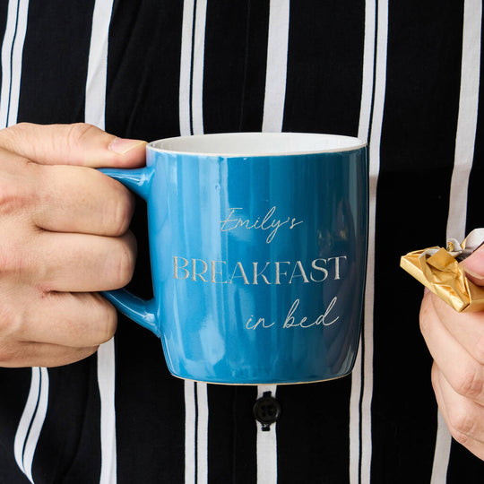 Personalised Breakfast In Bed Stoneware Mug