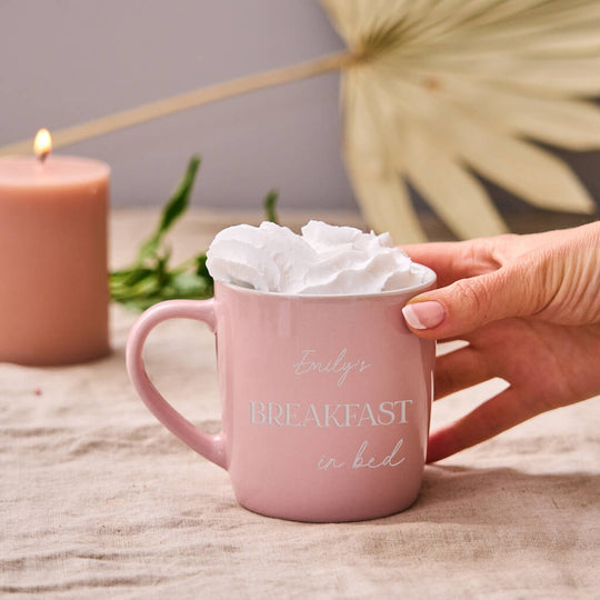 Personalised Breakfast In Bed Stoneware Mug