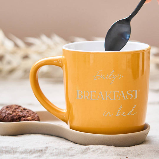 Personalised Breakfast In Bed Stoneware Mug