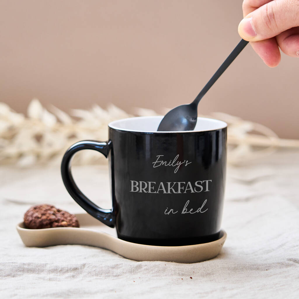 Personalised Breakfast In Bed Stoneware Mug