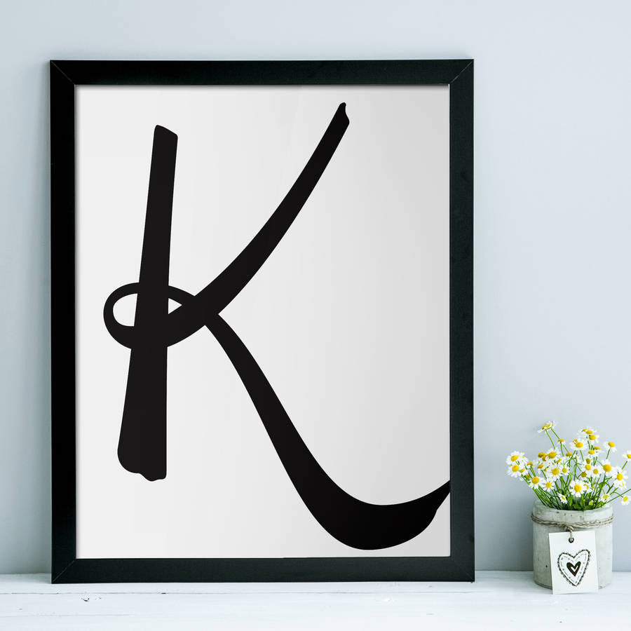 Personalised Brushed Initial Print