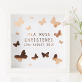 Personalised Butterfly Framed Christening Print