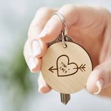 Personalised Carved Heart Keyring