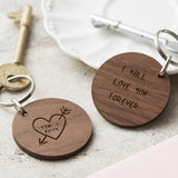 Personalised Carved Heart Keyring