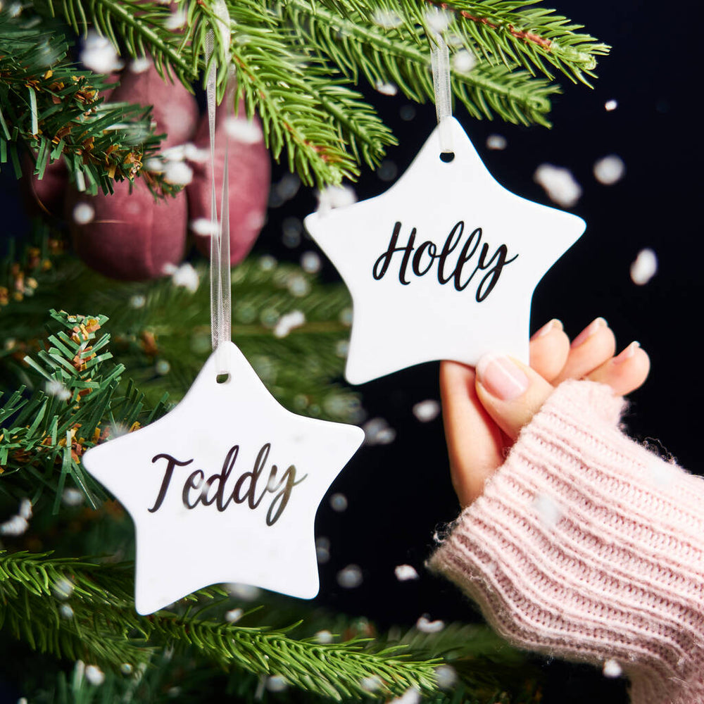 Personalised Ceramic Star Decoration