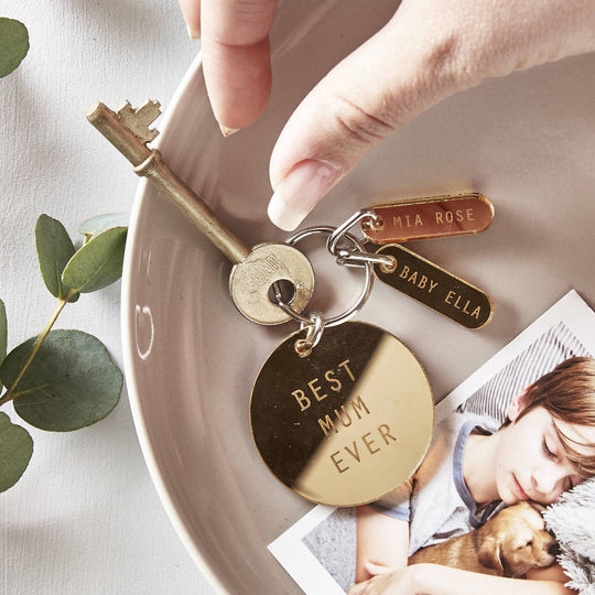Personalised Mirror Charm Keyring