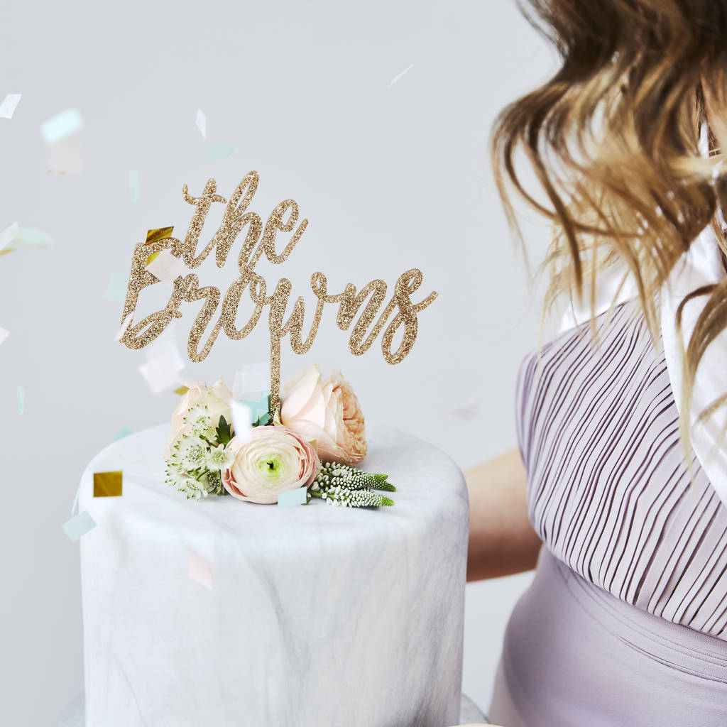 Charming Personalised Wedding Cake Topper