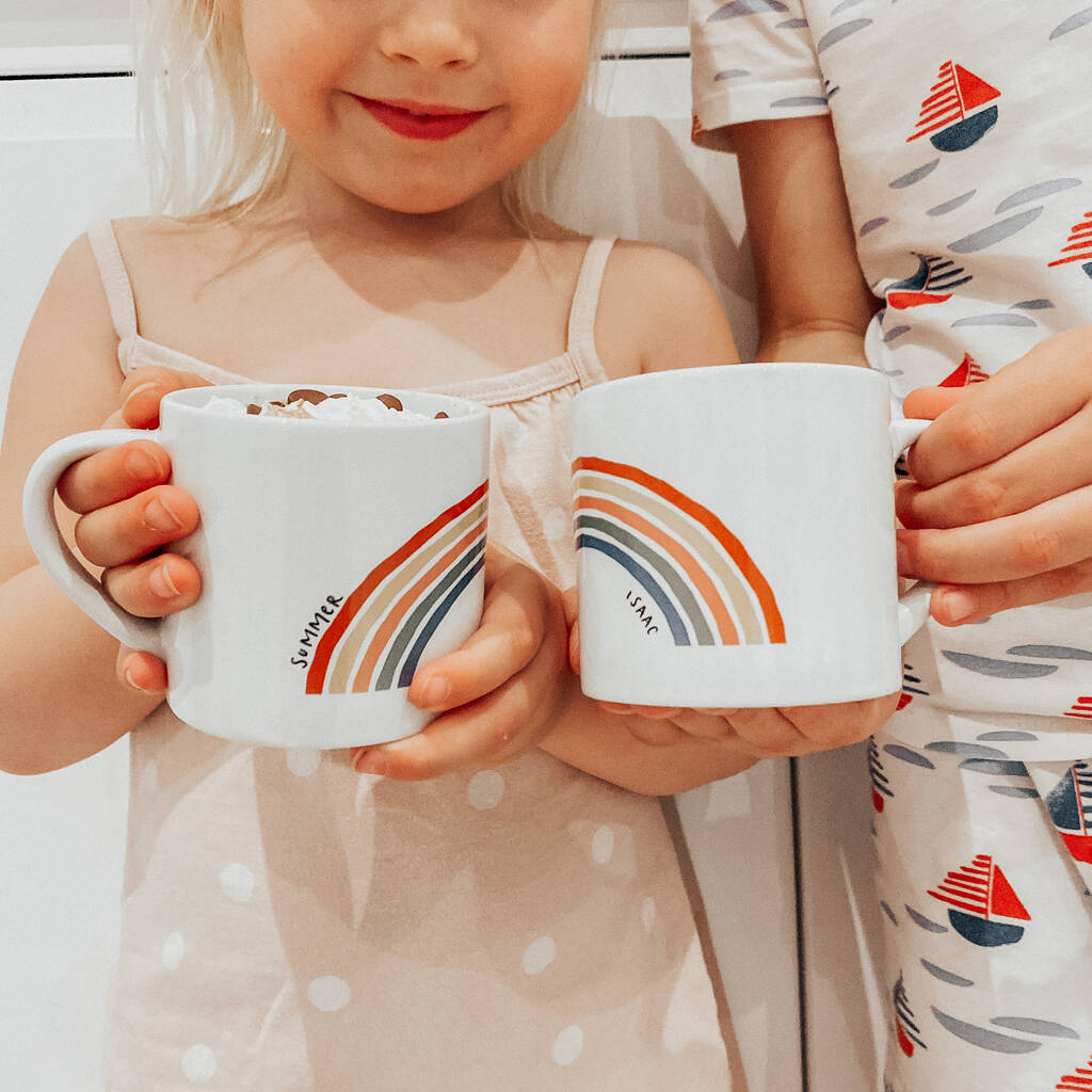 Personalised Children's Rainbow Mug Set
