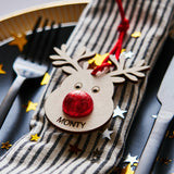 Personalised Chocolate Reindeer Place Setting