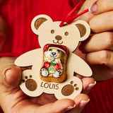 Personalised Chocolate Wooden Bear Decoration