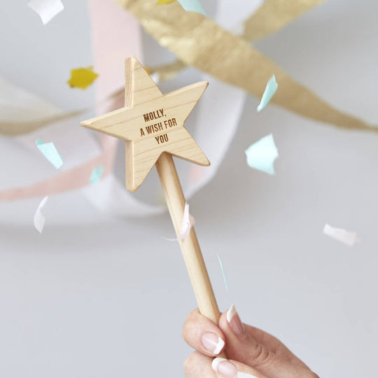 Personalised Christening Keepsake Star Wand