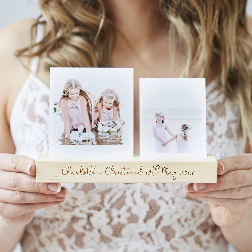 Personalised Christening Photo Block