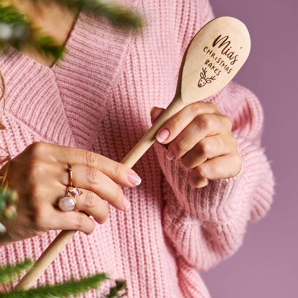 Personalised Christmas Bakes Wooden Spoon