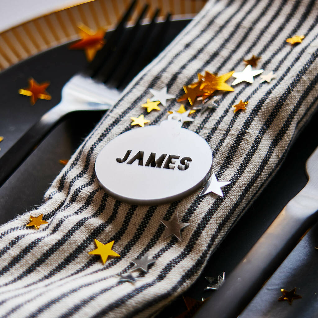 Personalised Christmas Bauble Place Setting