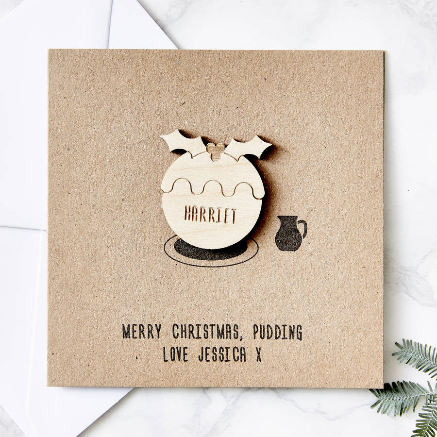 Personalised Christmas Pudding Card