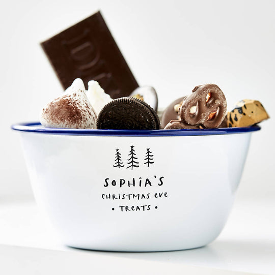 Enamel Personalised Christmas Treat Bowl