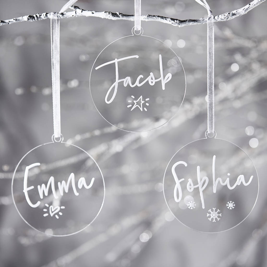 Personalised Clear Christmas Decoration