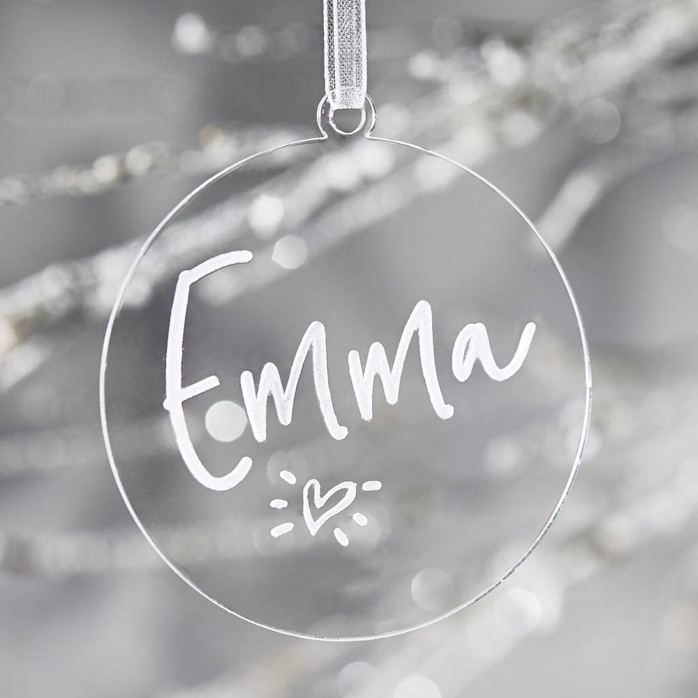 Personalised Clear Christmas Decoration